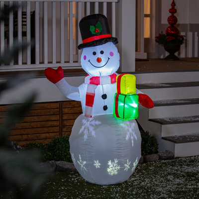 Frosty Gift-Bearing Snowman Inflatable Holiday Décor, 5'H