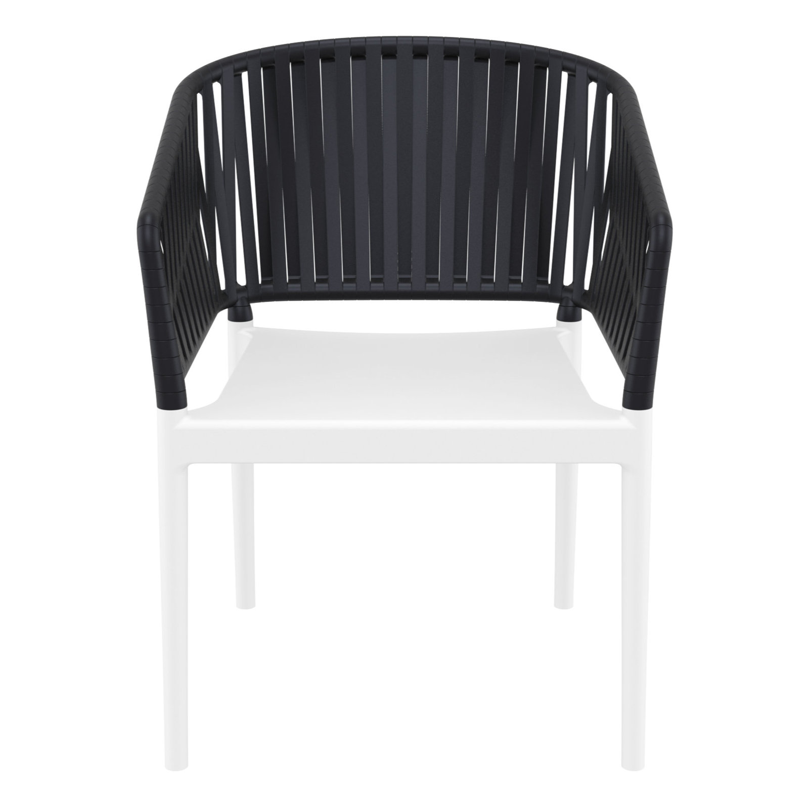 Newport Outdoor Stacking Dining Armchair, Black/White