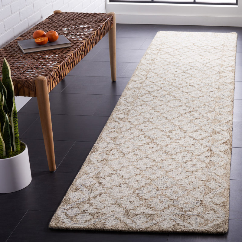 Tapis beige / sauge Heath Metro 357, Tapis de couloir 2 pi 3 po x 9 pi