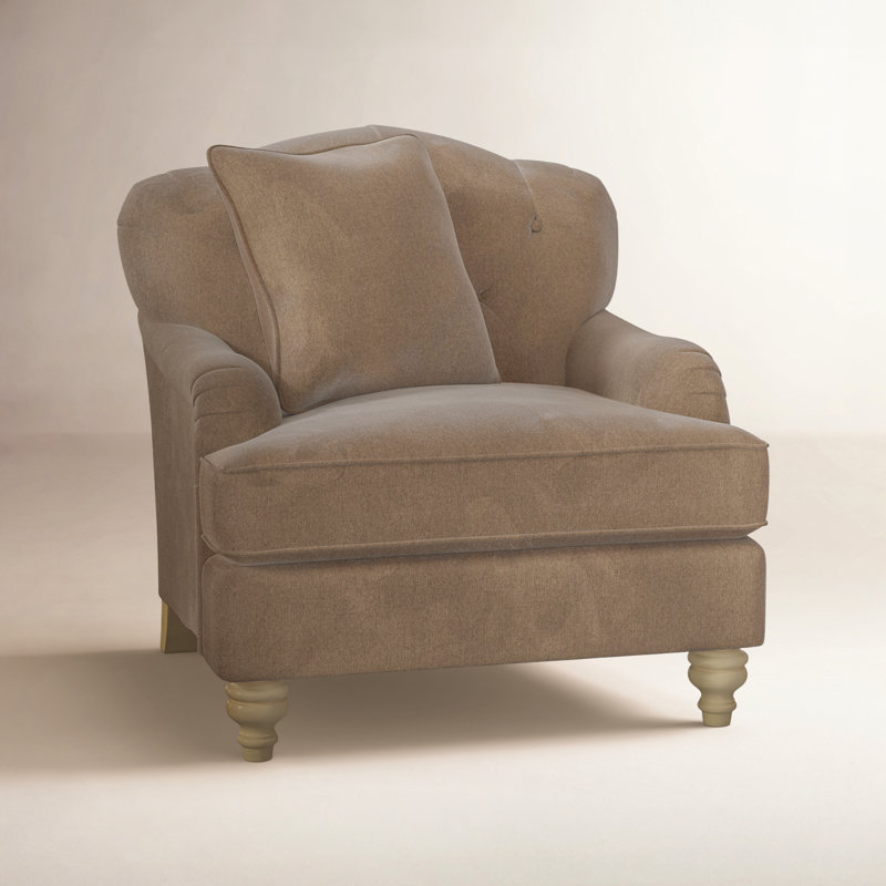 Sullivan Upholstered Down Filled Armchair, Tweetie 8 Brown Performance Velvet, Pecan, Yes
