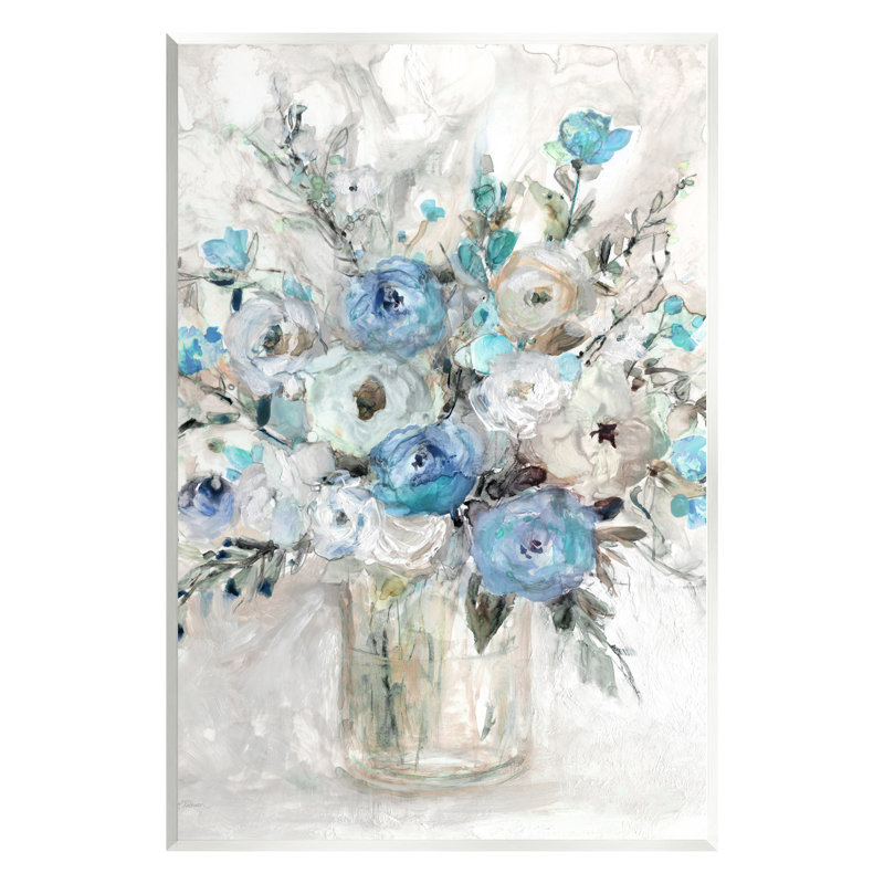"Stupell Industries", art abstrait bleu sur bois par Carol Robinson-au-686, H 15 po x l 10 po x P 0,5 po