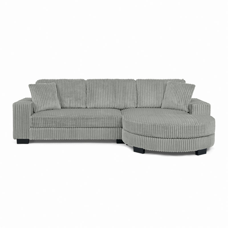 Canapé modulaire rembourré, canapé modulaire en L pour l'intérieur, Gris