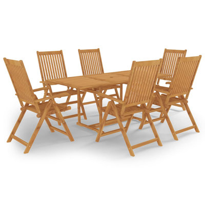 Varasteh 6 - Person Teak Patio Dining Set with Rectangular Table