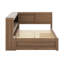 Structure de lit d'angle double en bois avec tablettes de rangement et portes coulissantes, structure de lit d'angle double avec 2 tiroirs, lumières DEL-123031883