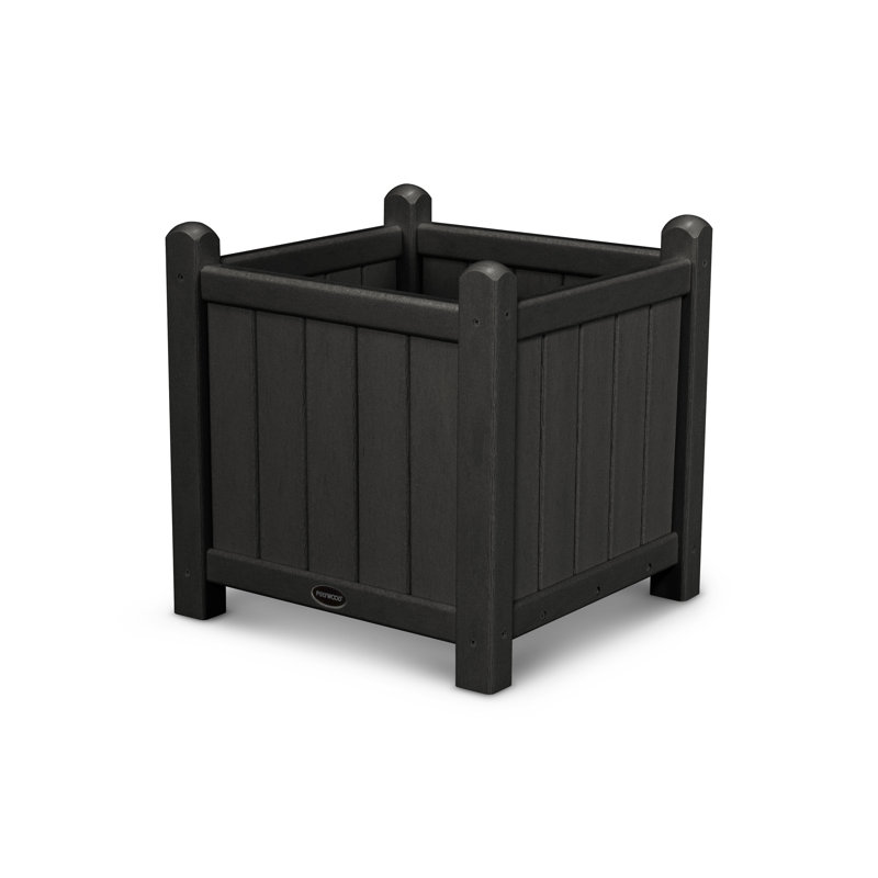 POLYWOOD Traditional Garden 16" Planter, Black
