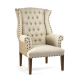 Linen Wingback Chair