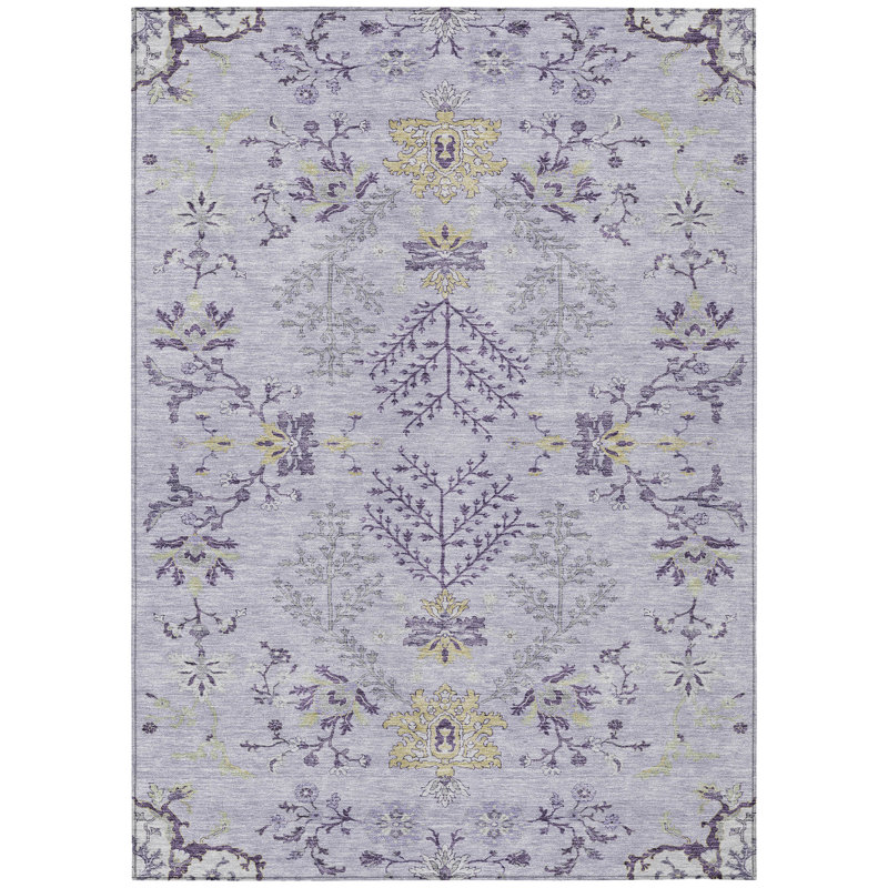 Doris Purple Washable Indoor-Outdoor Rug - , 5' x 7'6"