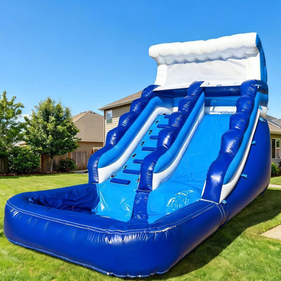 Giant Inflatable Water Slide with Detachable Climbing Ladder and Pool, Commercial Grade PVC, Giant Wet/Dry Inflatable Slide for Backyard, Outdoor Fun, Birthday Parties, Rentals, and Gifts