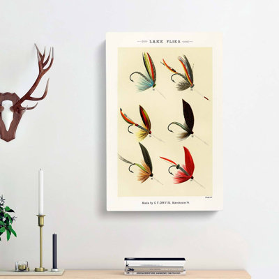 Lake Fishing Flies Version 6 by Mary Orvis Marbury - Wrapped Canvas