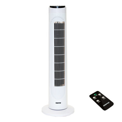 GEEPAS 29" Tower Fan with Remote Control | Portable Bladeless Oscillating Cooling 3 Speed Level 3 Mode With 7.5H Timer | Energy Efficient Air Cooler for Home Office 2 Year Warranty 50W
