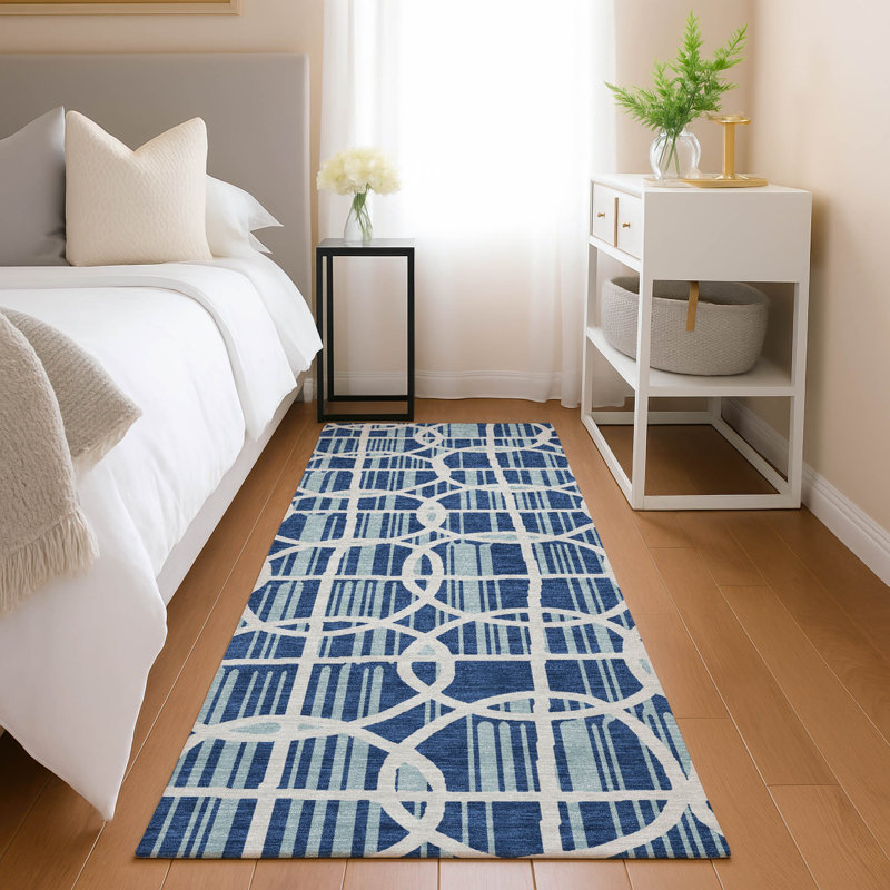 Machine Washable Indoor/Outdoor Chantille ACN2769 Geometric Rug, 2'3" x 7'6" Runner, Baltic
