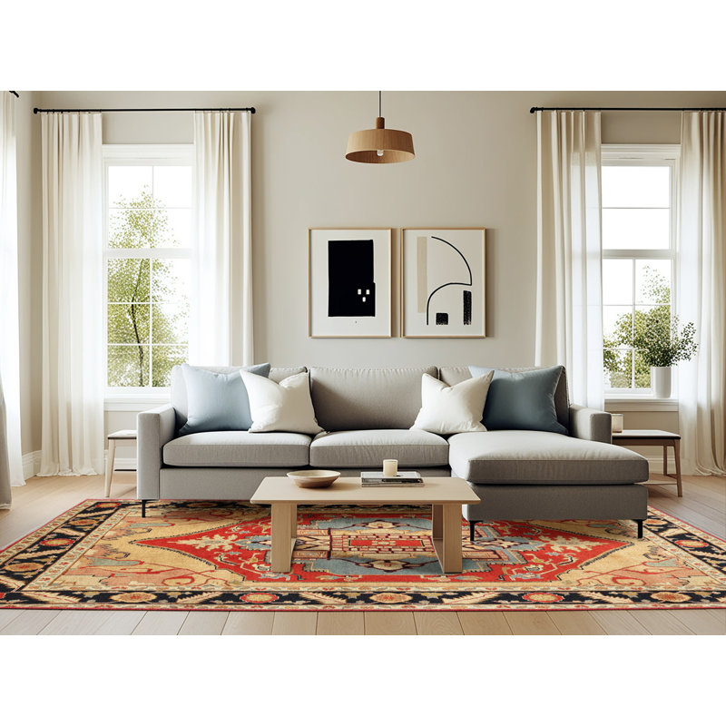 Caydren Oriental Indoor Rug, Rectangle 6' x 9'