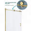 Porte de douche coulissante simple en verre trempé doré de 122 cm x 193 cm avec cadre en acier inoxydable 304