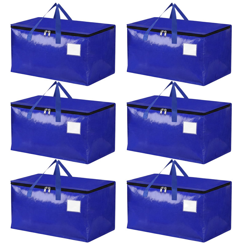 Ensemble de 6 sacs de rangement surdimensionnés, 24 gallons avec poignées renforcées, organisateur de vêtements à fermeture à glissière pour camping mobile, transparent