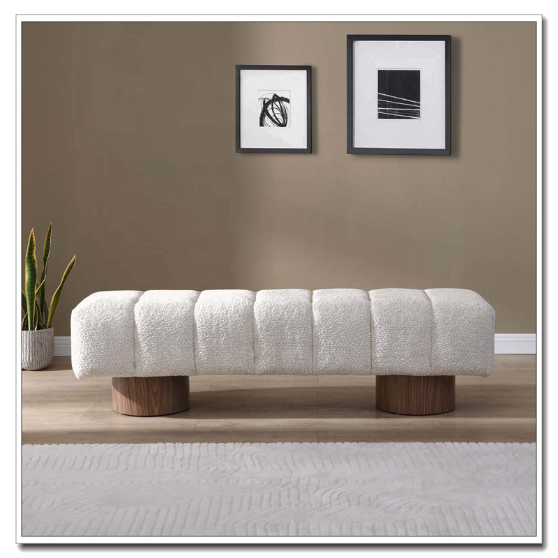 Banc rembourré, Beige