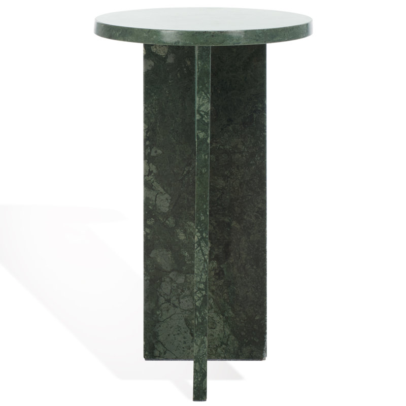 Devlin Marble Drink Table, Dark Green