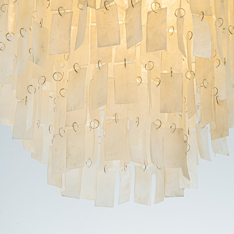 Lustre Pettisville Farmhouse Coastal Shell / Capiz, H 87 po x l 25,6 po x P 25,6 po