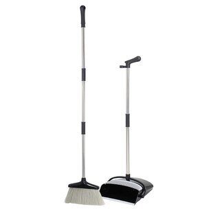 Lobby Pivoting Upright Dust Pan commercial Black Dustpan 3-Pack