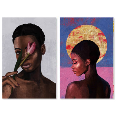 «Hidden Deep Set, Floral Sun Woman», impression sur toile