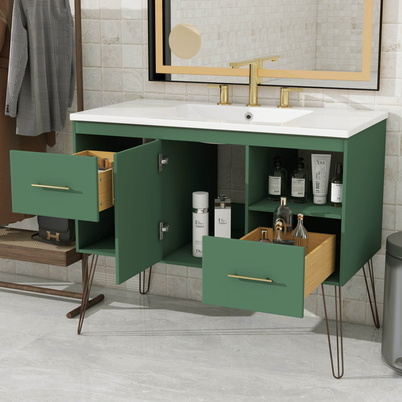 Meuble-lavabo simple 36 po avec 2 tiroirs et 2 compartiments