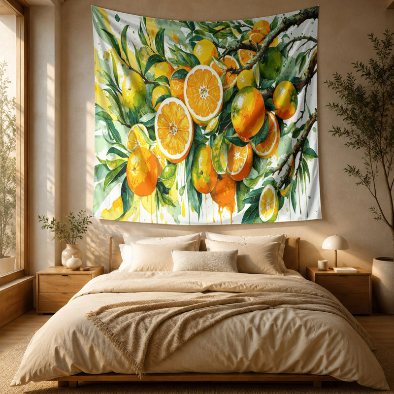 Tapisserie murale Fruit Yuzu, 51 po x 60 po