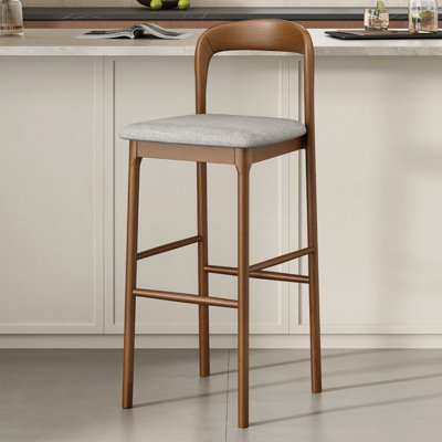 Nut-brown Gray Solid back side Chair(Set of 8)