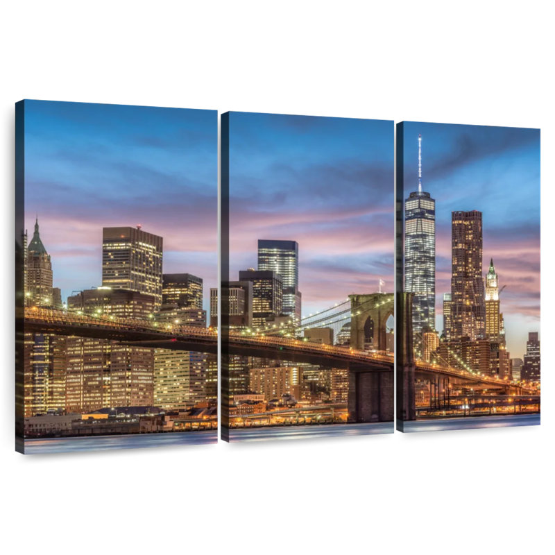 Lilie Brooklyn Bridge Skyline, H 24 po x l 38 po