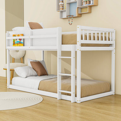 Wood Floor Bunk Bed With Ladder