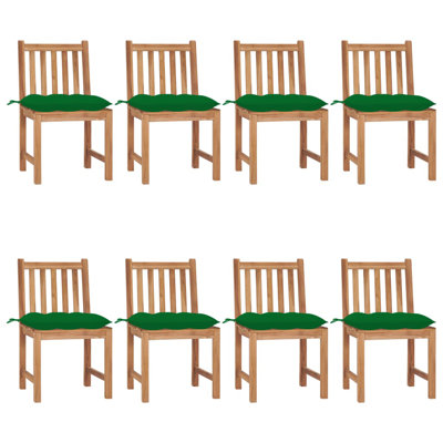 Chaises de patio en bois de teck massif avec coussins