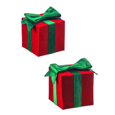 Ensemble de 2 boîtes-cadeaux en velours 8 à 10 po