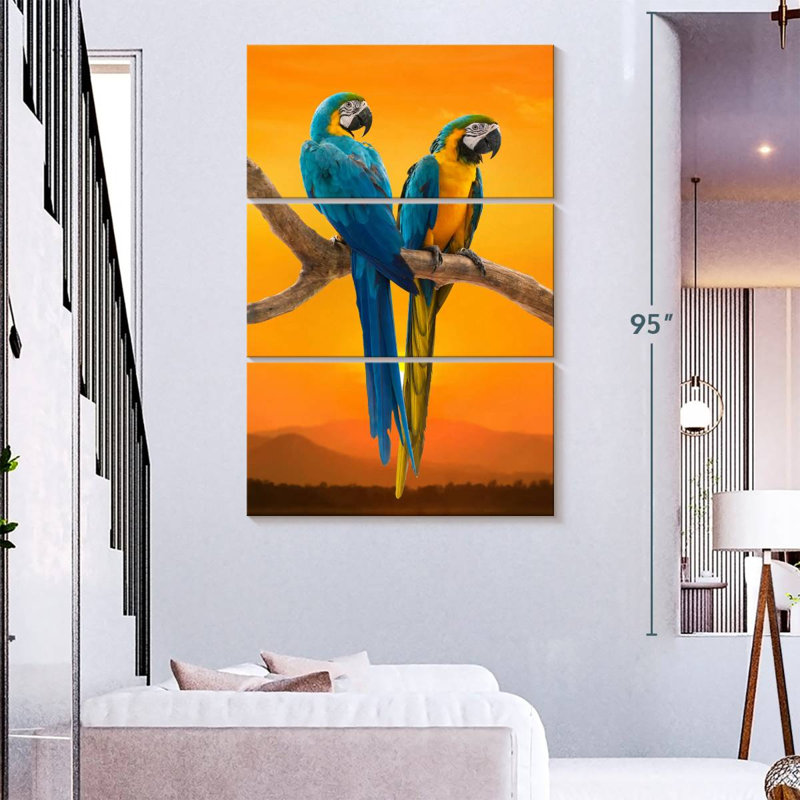 Brampt Sunset Macaw, 74" H x 48" W
