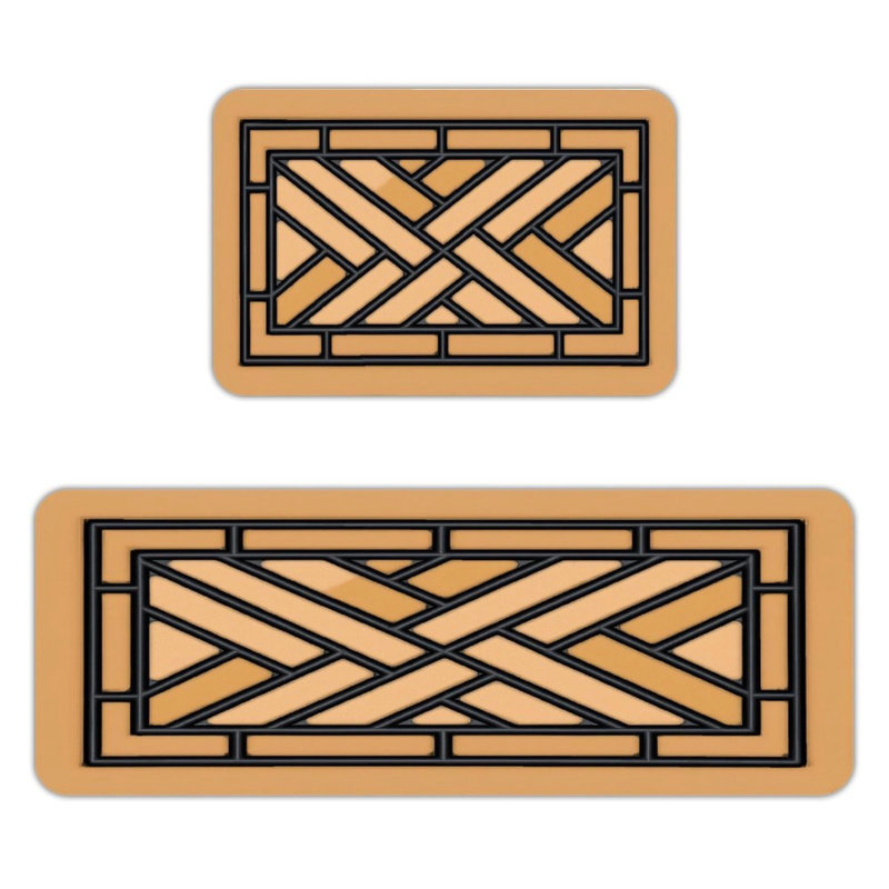 Ensemble de 2 tapis de cuisine chinois en forme de grille chinoise