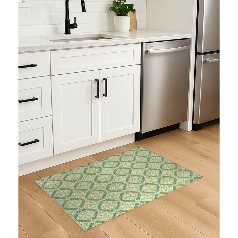 Tapis de cuisine antidérapant Eden, Rectangle 4pi x 6 pi, Limette