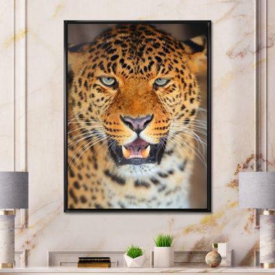 Portrait d'un léopard - peinture sur toile