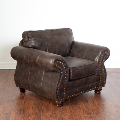 Ensemble de 2 fauteuils cloutés et repose-pieds Leinster