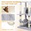 Arbre à chat gris Cy13 - Structure stable avec poteaux et base renforcée, enveloppé pour les égratignures, 3 condos confortables, 2 perchoirs à rebords surélevés, système de divertissement à billes Jinging, installation facile et rapide-468257000