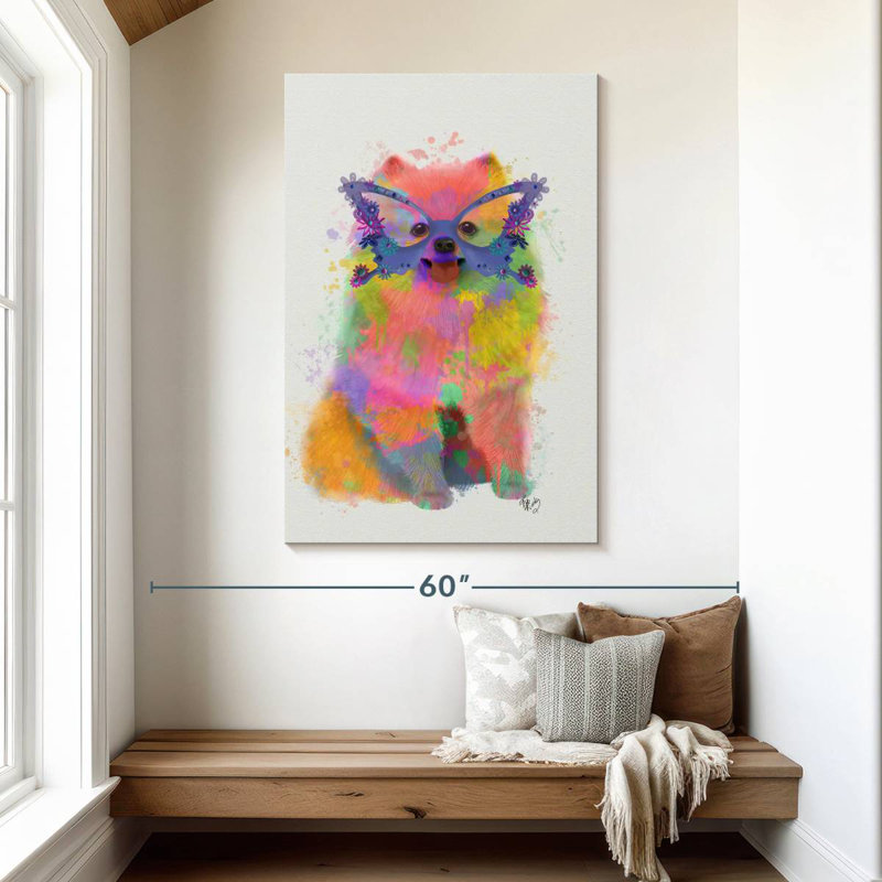 Brampt Rainbow Splash Pomeranian, 48" H x 32" W