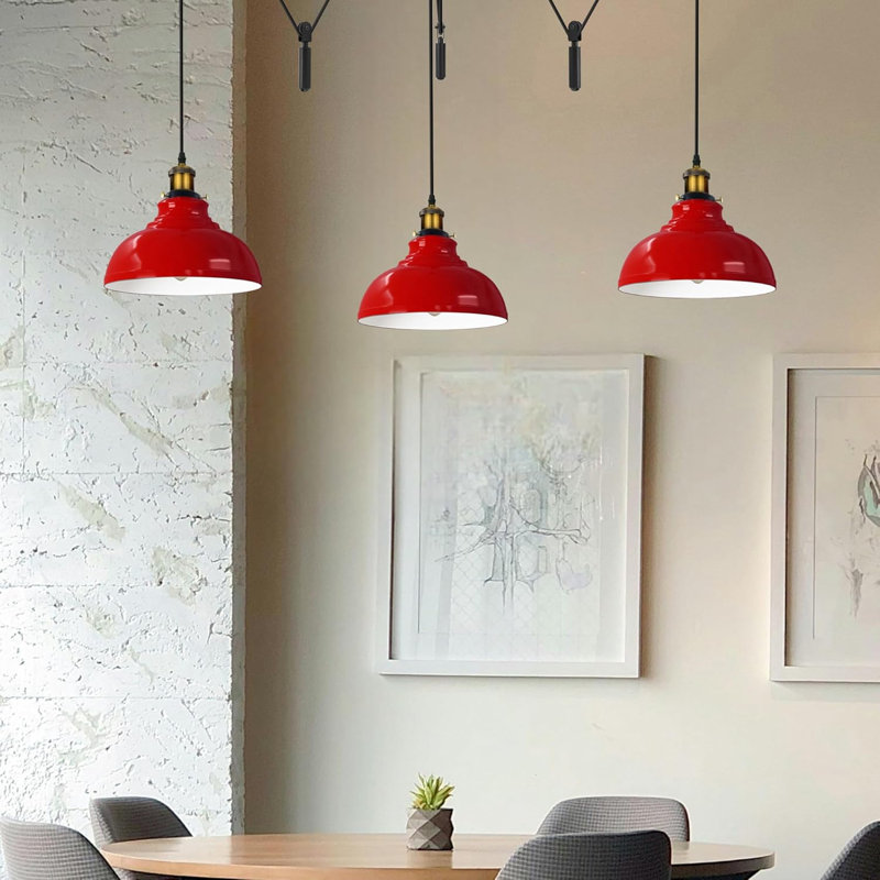 3 - Light Dome Pendant, Red