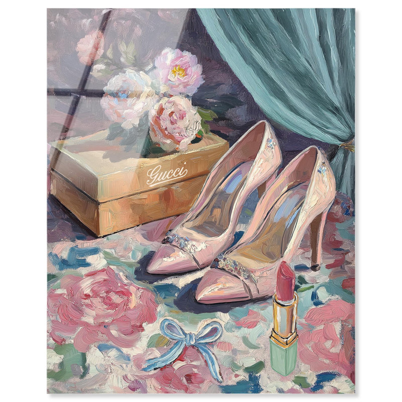 «Pink Heels», reproduction d'art sur acrylique par Art Remedy, H 36 po x l 30 po