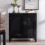 Armoire décorative noire avec portes, armoires buffet avec rangement, tablette réglable, armoire de rangement étroite Credenzas de 29 pouces pour le salon, l'entrée et la cuisine