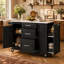 Îlot de cuisine Kavrell 50,7 po avec abattant, chariot de cuisine roulant avec armoire à poubelle inclinable, organisateur coulissant à 2 niveaux, 2 tiroirs, armoire de rangement et roues verrouillables-703975098