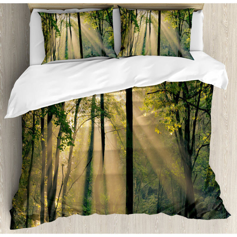 Rustic Polyester Floral Duvet Cover