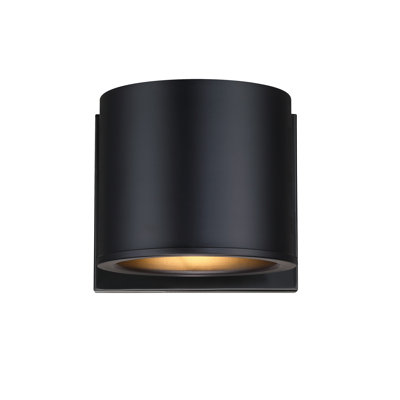 Winningham 6.75 in. 1-Light Matte Black Indoor Wall Sconce Light for Bathrooms