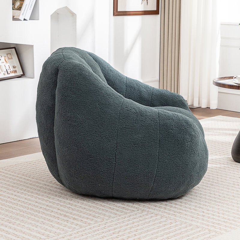 Fauteuil à billes avec rembourrage, Ours en peluche vert