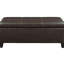 Banc de rangement rectangulaire contemporain en similicuir vegan brun vieilli de 49,23 pouces, assemblé pour les espaces familiaux et de vie, fabriqué en bois d'ingénierie massif, mousse haute densité, surpiqué