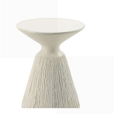 Natural White Faux Concrete Coffee Table - Modern Sleek Style for Living Room Functional Surface
