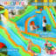 Parc gonflable gonflable avec toboggan aquatique pour enfants 18 pi x 7,5 pi Adam-114394645