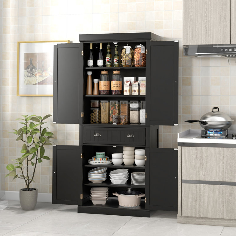 183cm Kitchen Pantry, Black