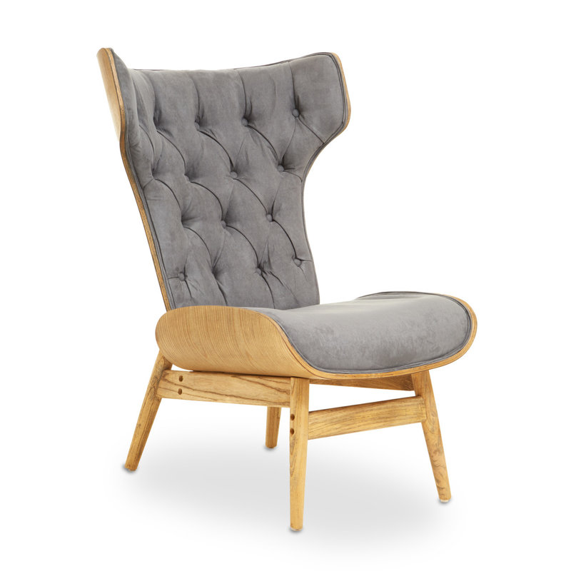 Littlehampt Upholstered Wingback Chair, Grey