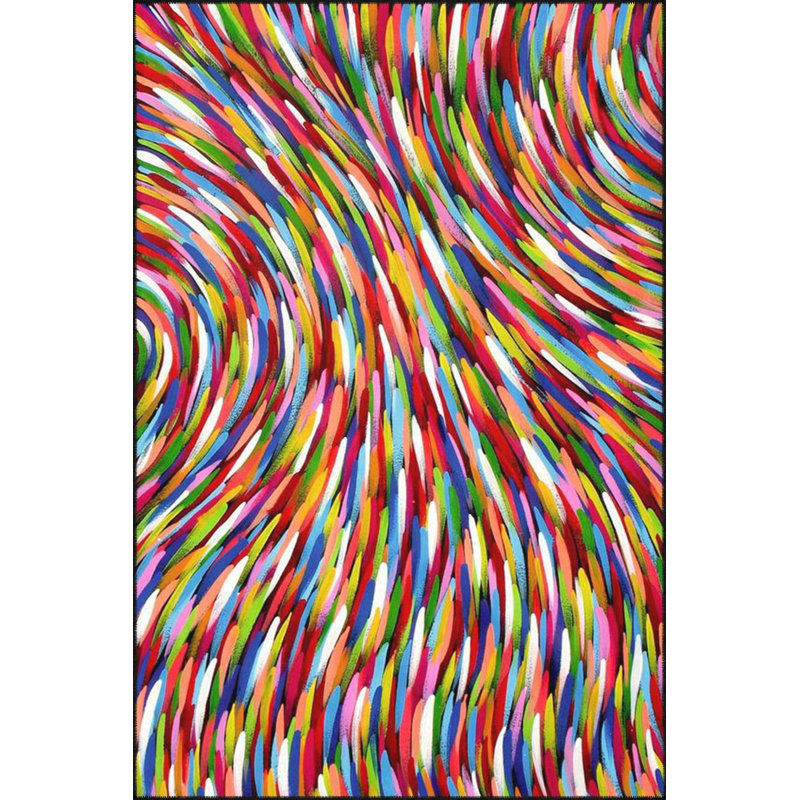 Multicolor Patterned Woven Base Decorative Washable Rug, Rectangle 2'6" x 4'11" Rug Pad Included